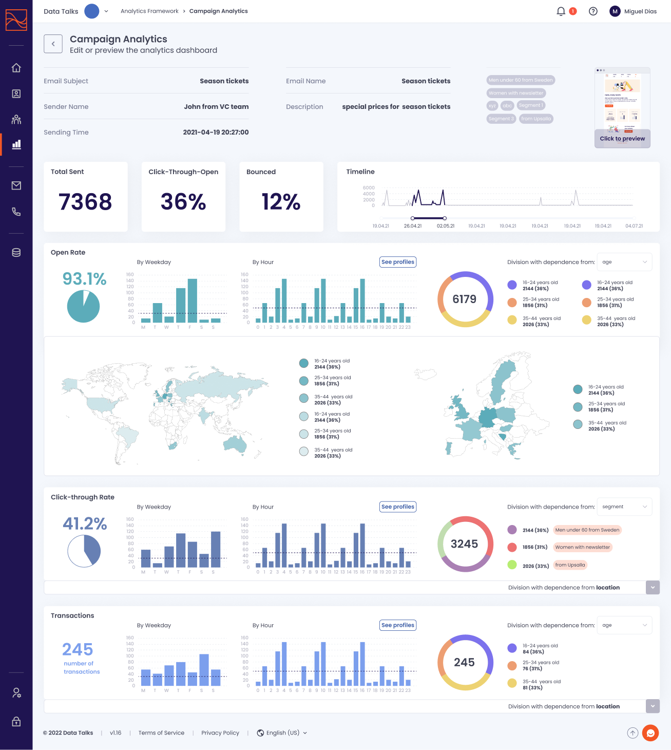 data talks app data visualization dashboard