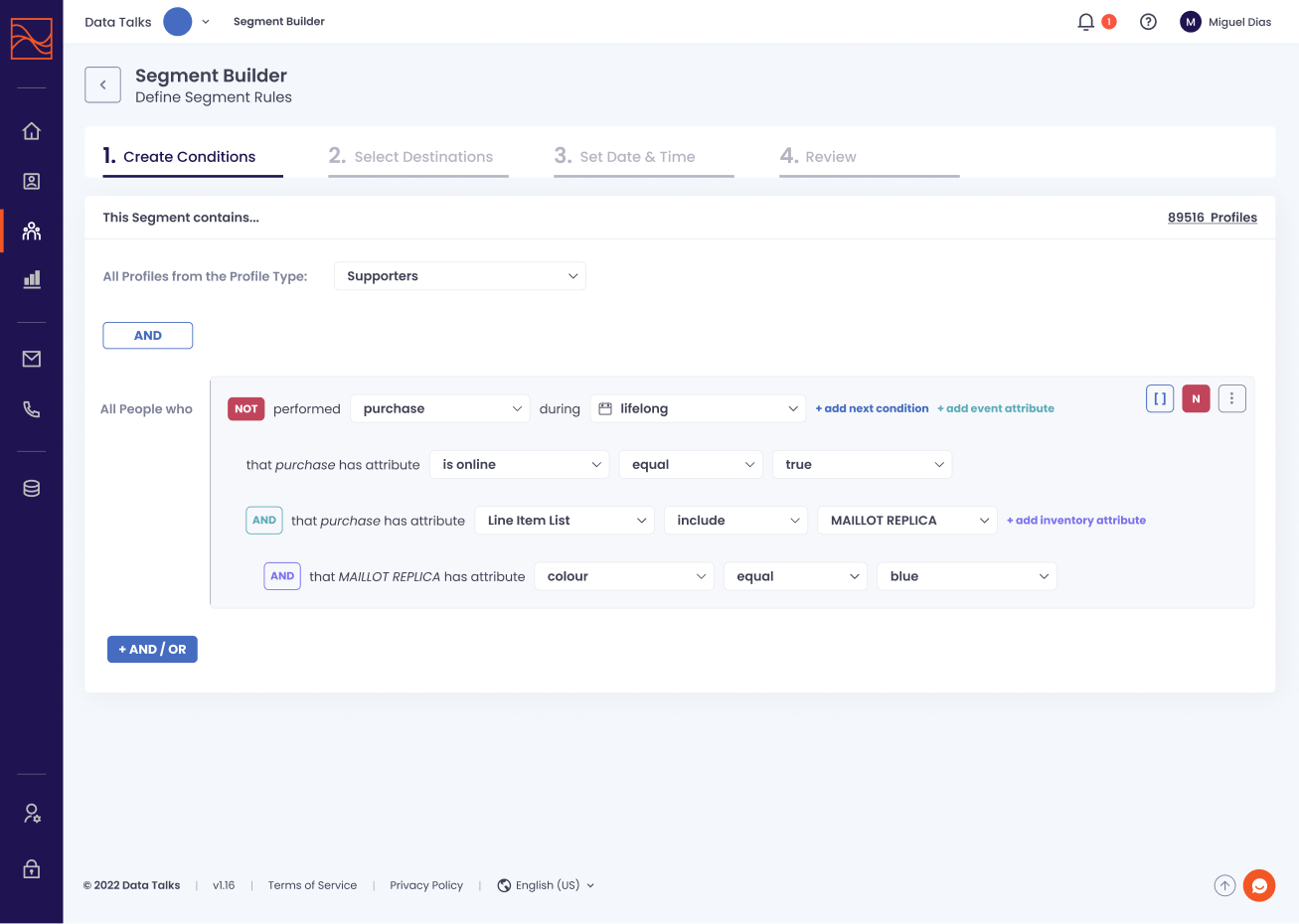 data talks app segmentation dashboard